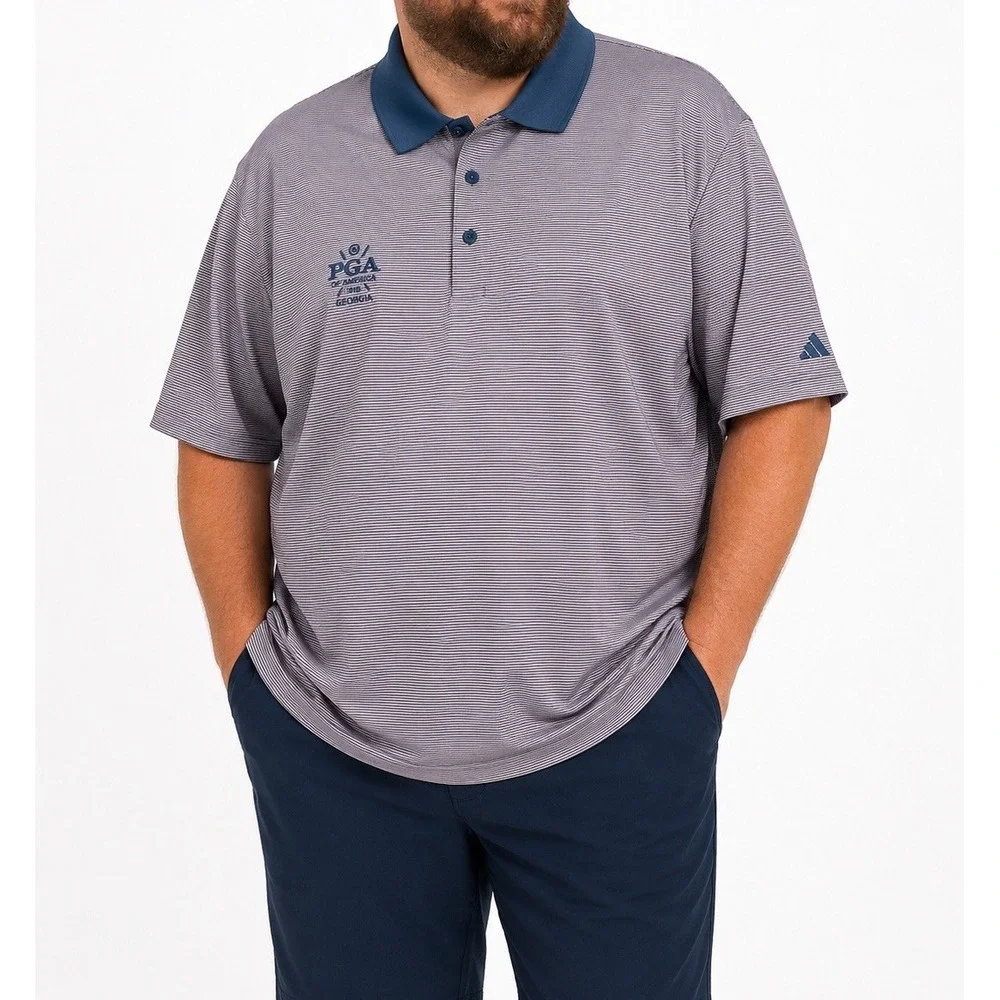 Adidas PGA of America Georgia Golf Polo Mens 3XL Ottoman Striped NWT